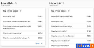 بخش Links در گوگل سرچ کنسول