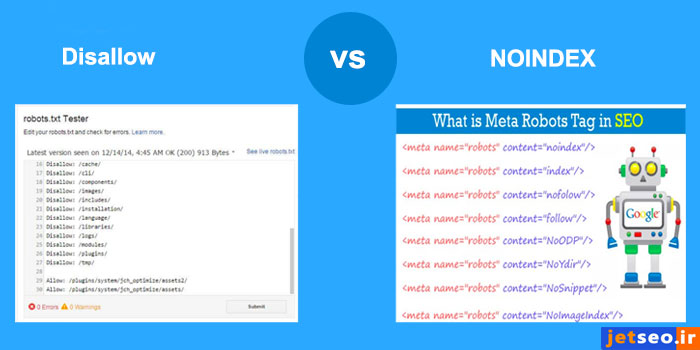 تفاوت noindex و disallow